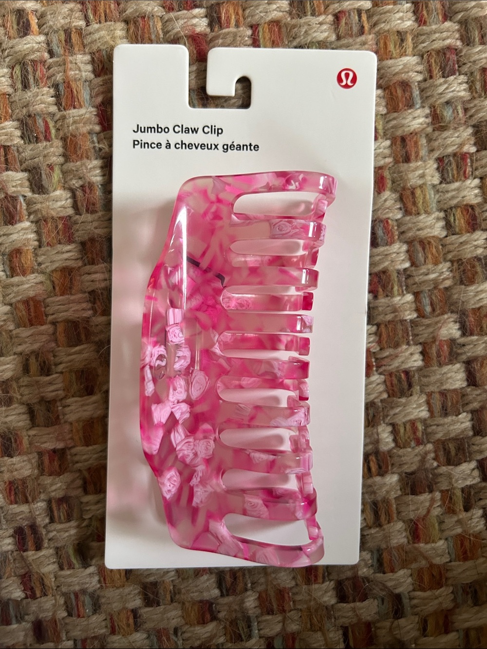 lululemon athletica Marbled Pink Jumbo Claw Clip